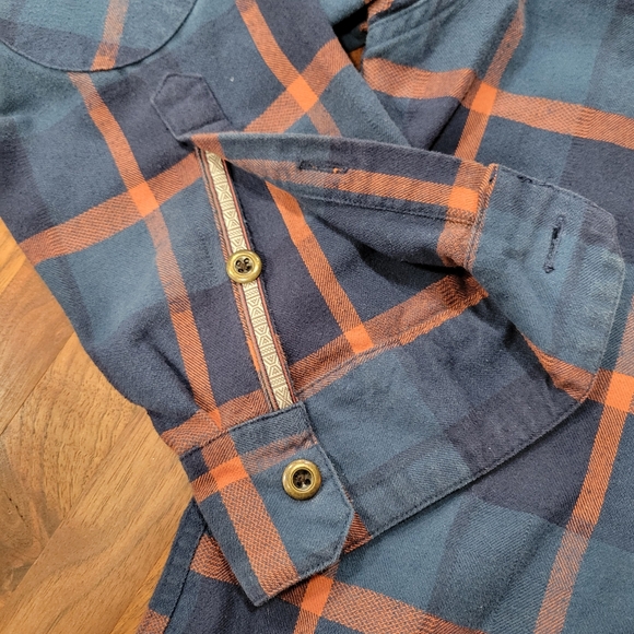 Men's Sherpa Adventure Gear Soft Flannel Shirt Long Sleeve Button Front Large - Picture 4 of 13